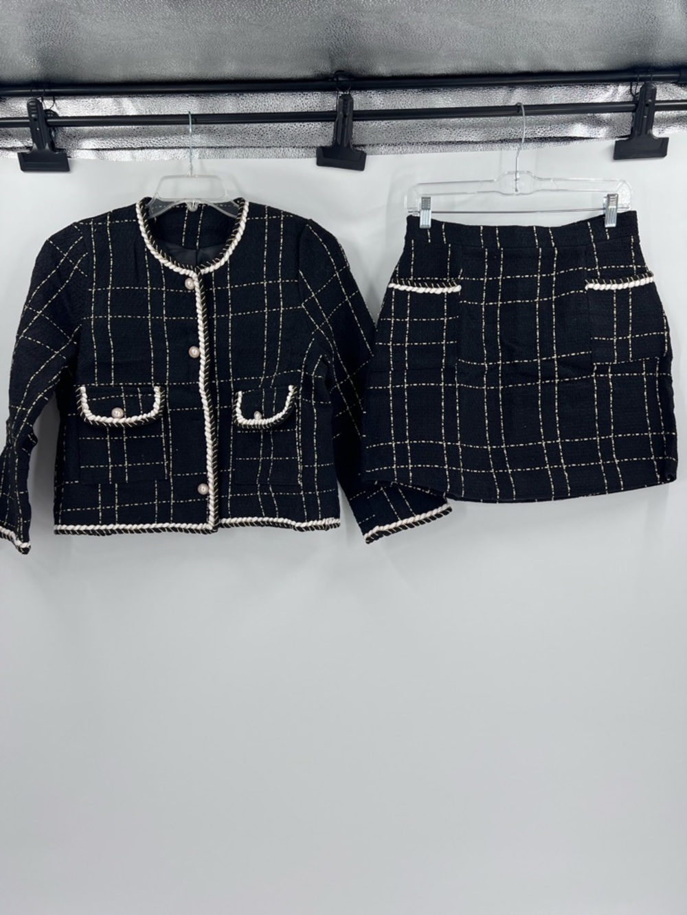 2 Piece Set Women Short Woolen Tweed Jacket Coat Skirt Set (see description) - Picture 4 of 9